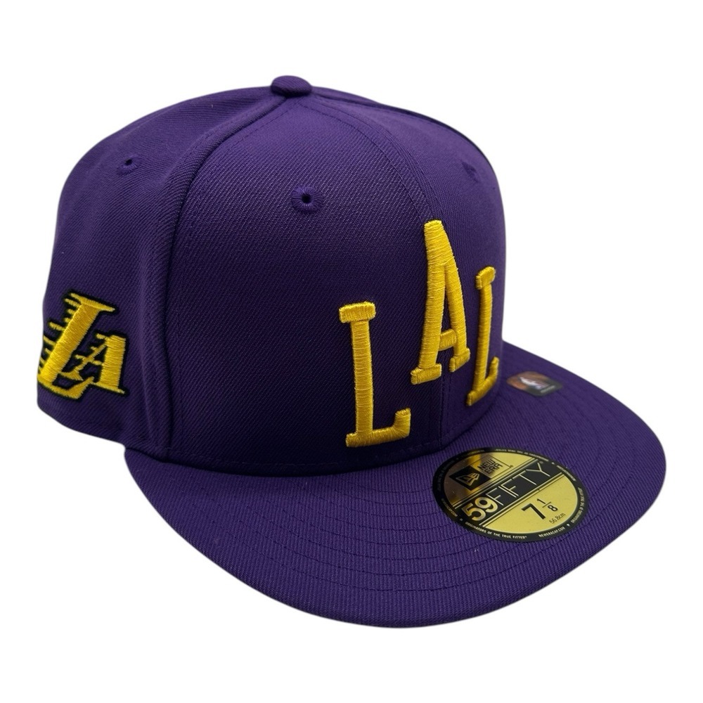 New Era 59Fifty Los Angeles Lakers Hat Cap 7 1/8 Purple 2023/24 City Edition NBA
